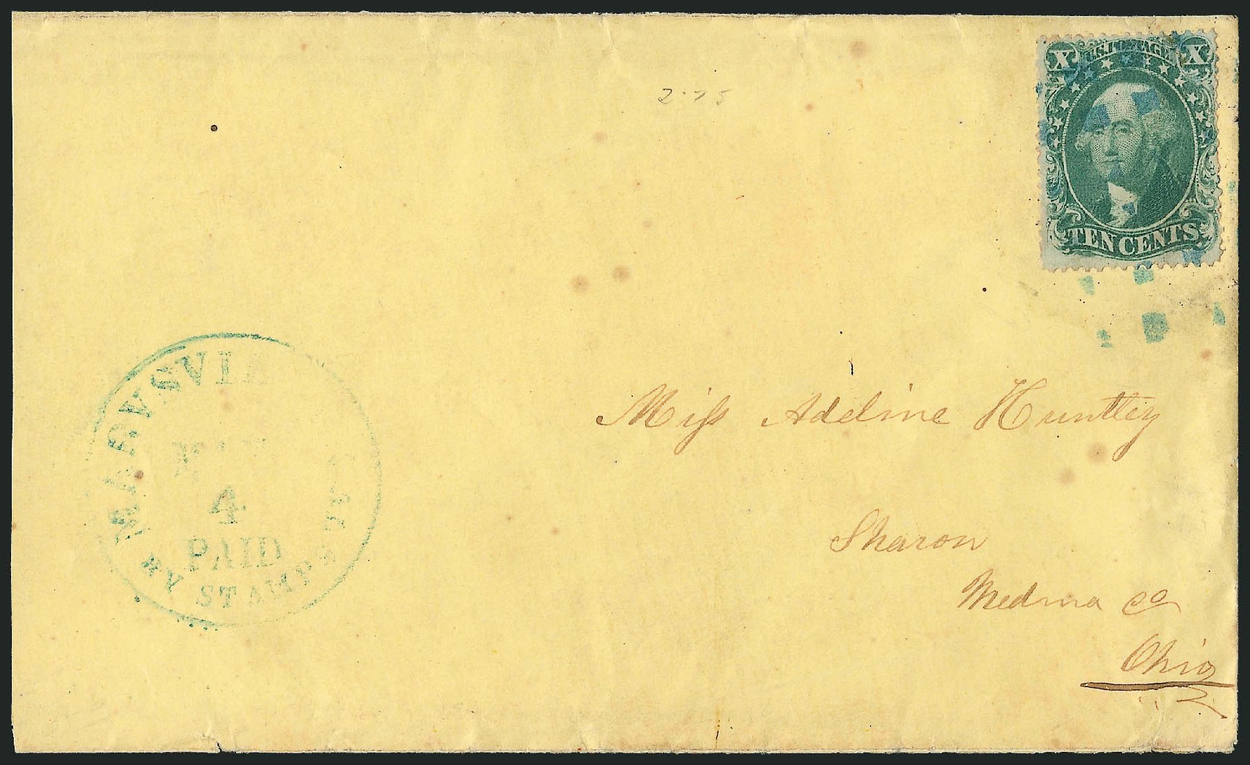 Value of US Stamps Scott Cat. # 34: 10c 1857 Washington. Robert Siegel Auction Galleries, Sep 2010, Sale 993, Lot 375