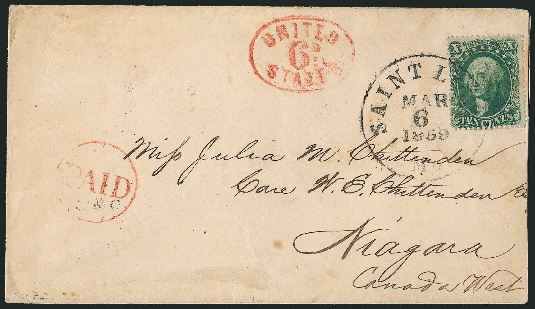 US Stamps Values Scott 34 - 10c 1857 Washington. Robert Siegel Auction Galleries, Dec 2010, Sale 1002, Lot 3793