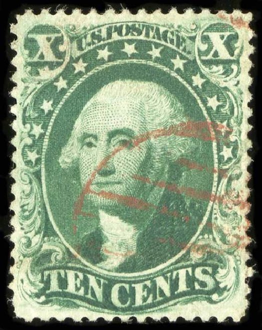 Values of US Stamp Scott # 34: 1857 10c Washington. Spink Shreves Galleries, Jul 2015, Sale 151, Lot 53