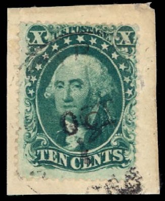 US Stamp Value Scott Catalogue # 34 - 10c 1857 Washington. Daniel Kelleher Auctions, Jul 2011, Sale 625, Lot 696