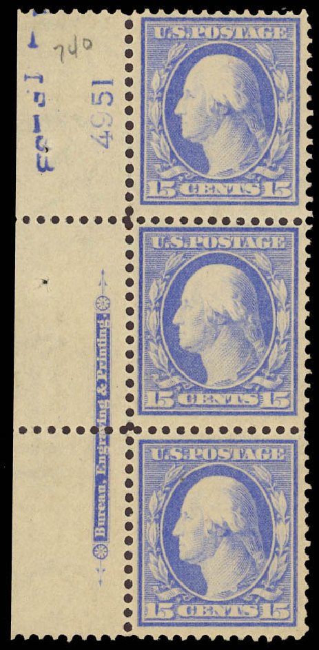 Values of US Stamp Scott Catalogue 340: 15c 1909 Washington. Daniel Kelleher Auctions, Aug 2012, Sale 631, Lot 1107