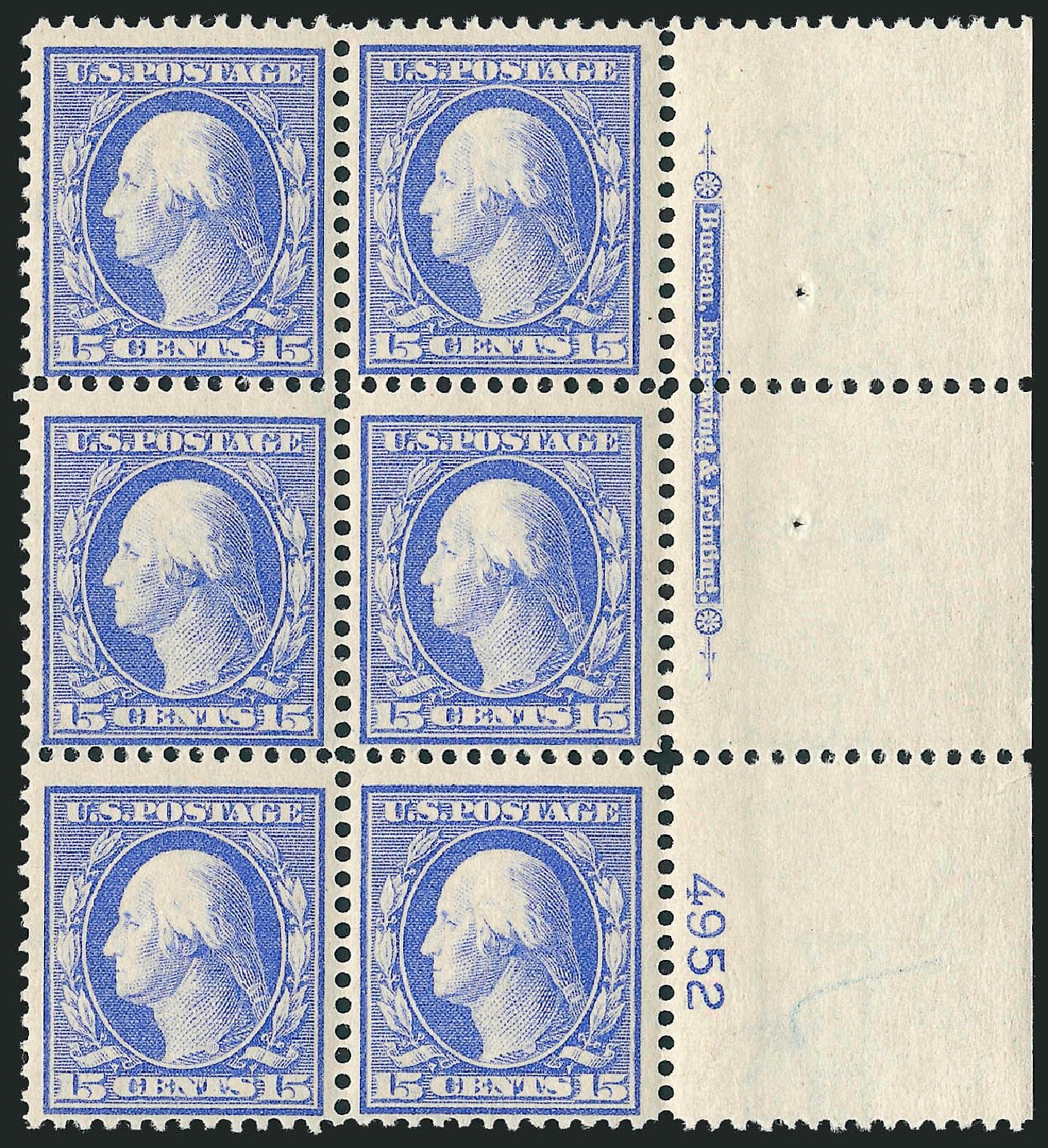 US Stamp Price Scott Cat. 340 - 1909 15c Washington. Robert Siegel Auction Galleries, Apr 2009, Sale 971, Lot 1507