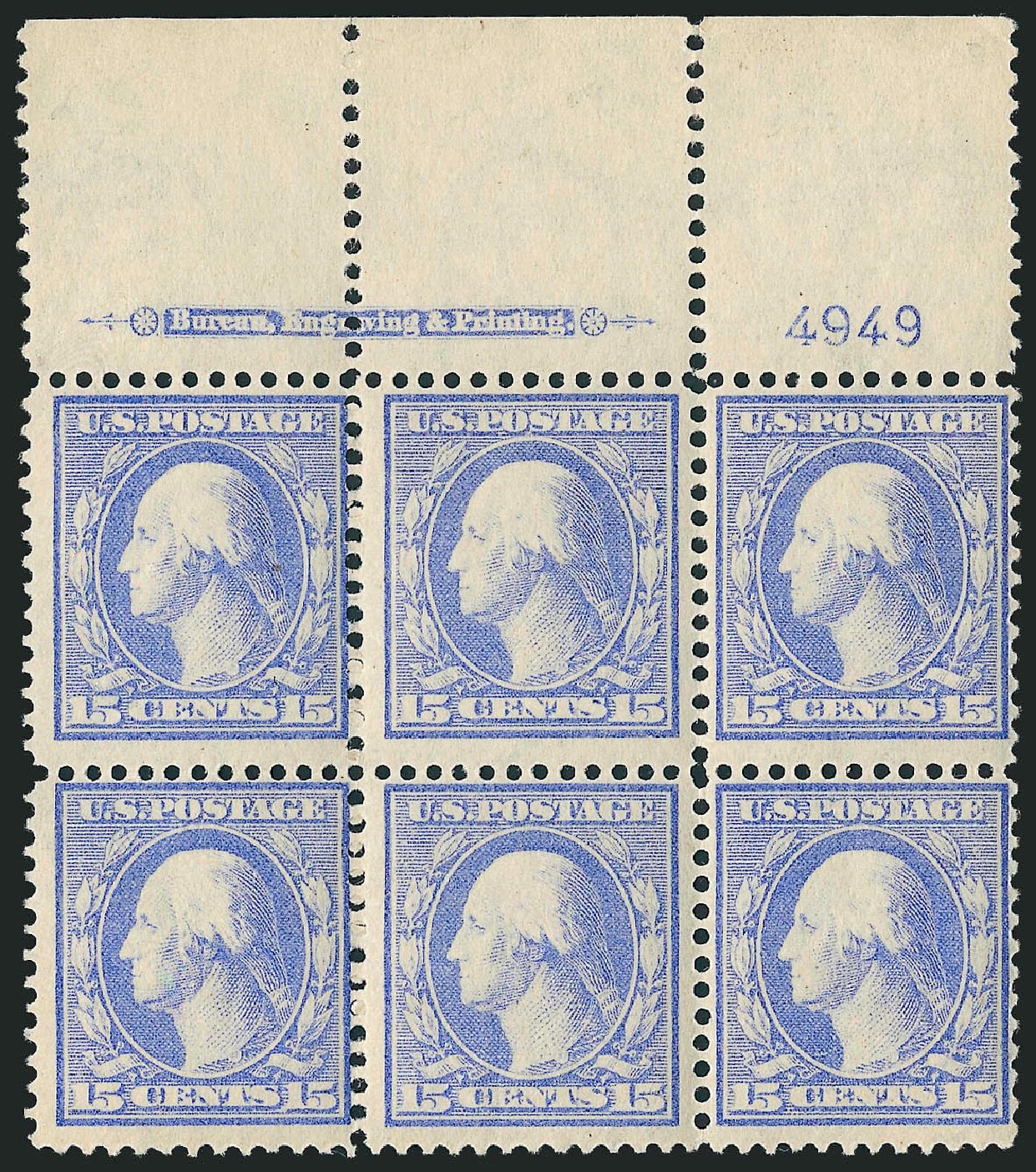 US Stamp Prices Scott Catalog 340 - 1909 15c Washington. Robert Siegel Auction Galleries, Apr 2009, Sale 971, Lot 1499