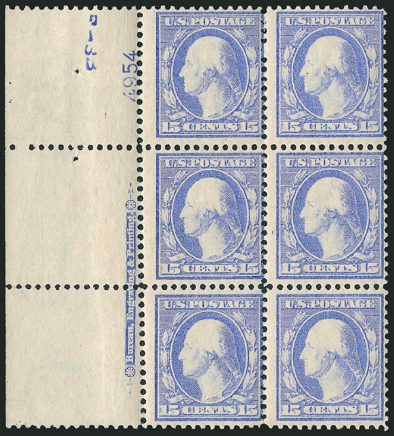 Costs of US Stamps Scott #340 - 1909 15c Washington. Robert Siegel Auction Galleries, Apr 2009, Sale 971, Lot 1509