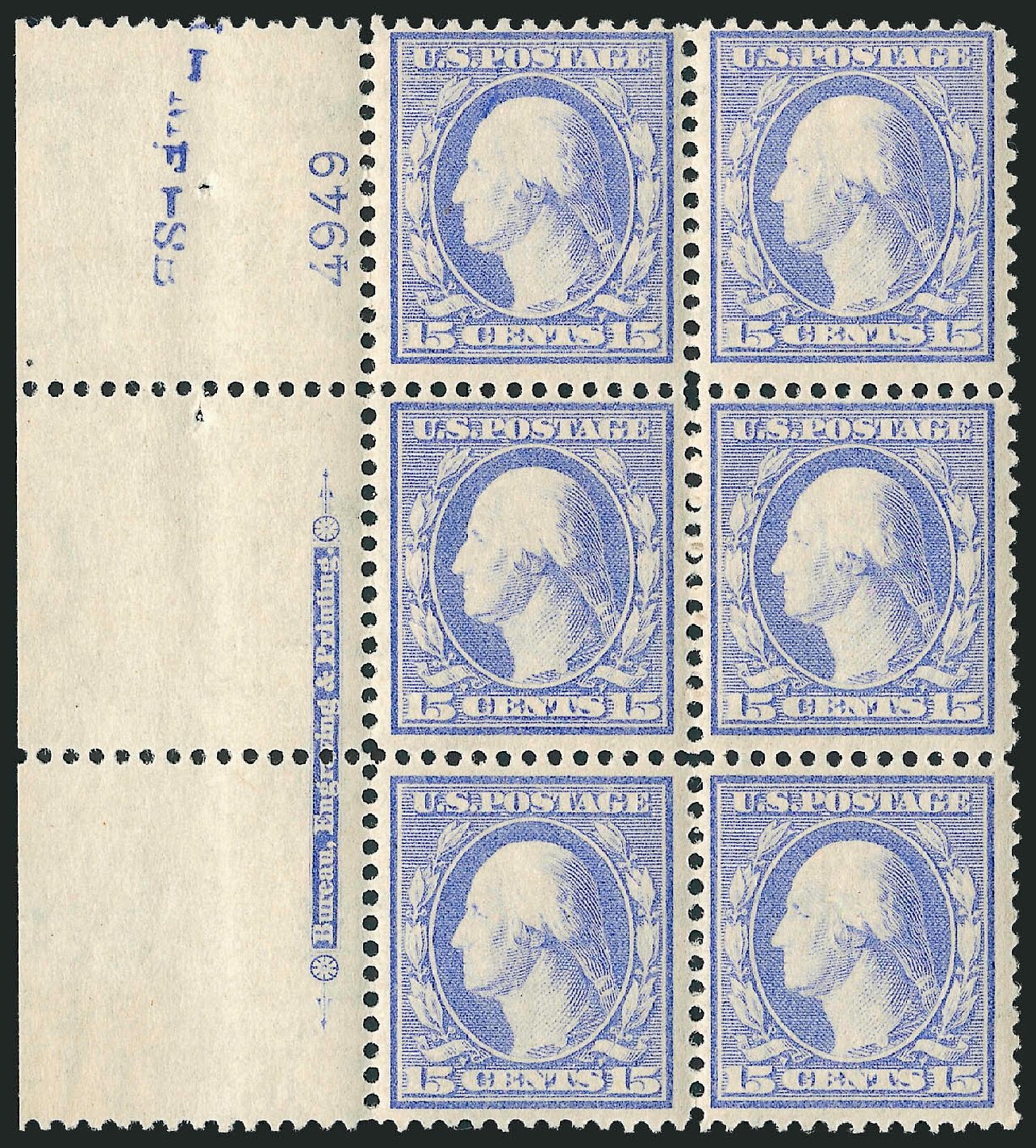 Value of US Stamp Scott Catalog 340 - 15c 1909 Washington. Robert Siegel Auction Galleries, Apr 2009, Sale 971, Lot 1500