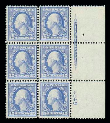 Value of US Stamp Scott Catalog 340: 15c 1909 Washington. Matthew Bennett International, Jun 2007, Sale 319, Lot 1364