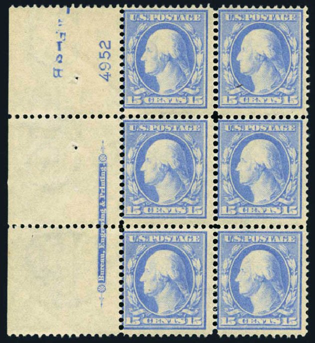 US Stamp Value Scott Catalogue # 340 - 1909 15c Washington. Harmer-Schau Auction Galleries, Oct 2013, Sale 99, Lot 175