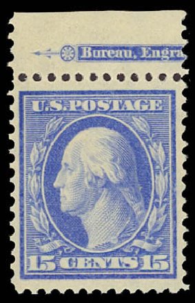 Cost of US Stamps Scott Catalog #340 - 1909 15c Washington. Daniel Kelleher Auctions, Jun 2012, Sale 630, Lot 1752