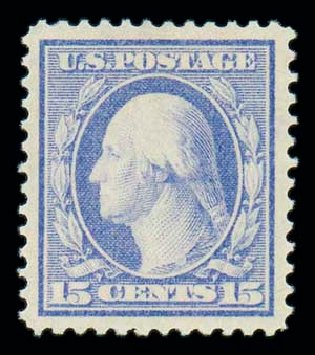 US Stamp Values Scott Cat. #340 - 15c 1909 Washington. Matthew Bennett International, Oct 2007, Sale 322, Lot 2176
