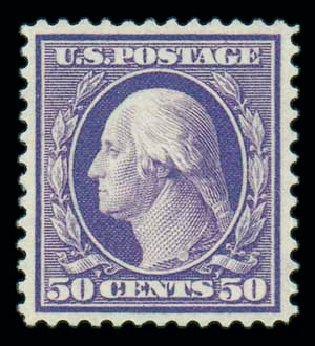 US Stamp Values Scott Cat. # 341: 1909 50c Washington. Matthew Bennett International, Oct 2007, Sale 322, Lot 2177