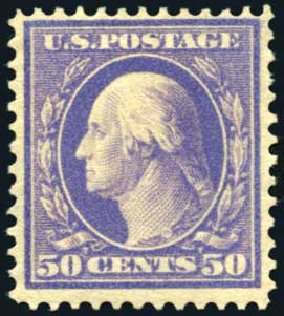 Costs of US Stamps Scott #341 - 50c 1909 Washington. Harmer-Schau Auction Galleries, Oct 2008, Sale 79, Lot 178