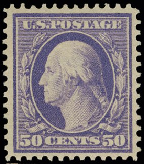 Price of US Stamps Scott Cat. 341: 50c 1909 Washington. H.R. Harmer, May 2014, Sale 3005, Lot 1248
