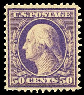 Costs of US Stamps Scott Catalog # 341: 50c 1909 Washington. Daniel Kelleher Auctions, Dec 2012, Sale 633, Lot 599