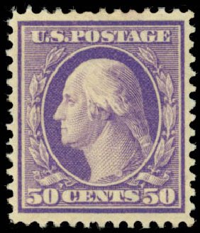 US Stamps Prices Scott # 341 - 50c 1909 Washington. Daniel Kelleher Auctions, Jan 2015, Sale 663, Lot 1689