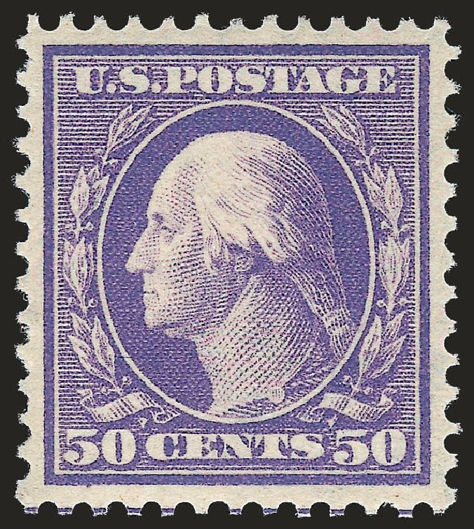 US Stamps Values Scott #341: 1909 50c Washington. Robert Siegel Auction Galleries, Apr 2010, Sale 984, Lot 799