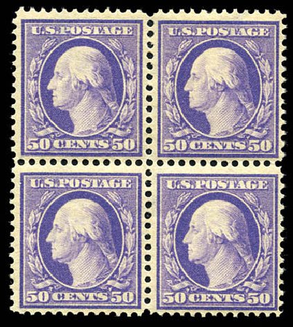 Prices of US Stamps Scott 341: 50c 1909 Washington. Matthew Bennett International, Mar 2012, Sale 344, Lot 4511
