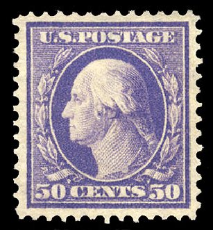 Price of US Stamp Scott Catalog 341: 1909 50c Washington. Cherrystone Auctions, Apr 2009, Sale 200904, Lot 71