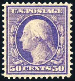 Price of US Stamp Scott Catalogue #341 - 1909 50c Washington. Harmer-Schau Auction Galleries, Feb 2009, Sale 80, Lot 1291
