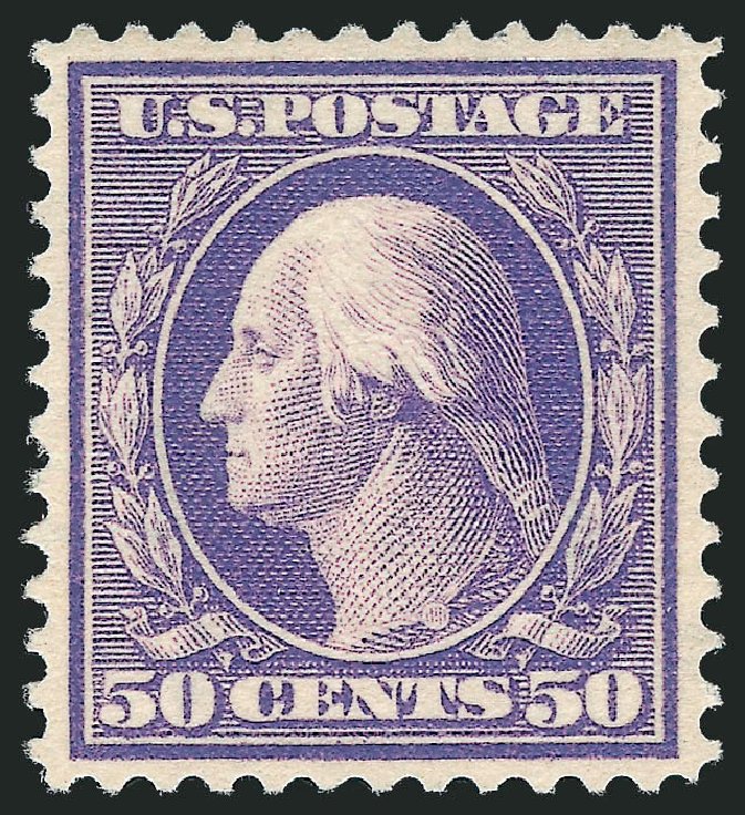 US Stamps Values Scott Catalog #341: 50c 1909 Washington. Robert Siegel Auction Galleries, Dec 2013, Sale 1062, Lot 511