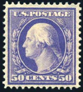 Value of US Stamps Scott Catalogue #341 - 1909 50c Washington. Harmer-Schau Auction Galleries, Feb 2010, Sale 84, Lot 1534