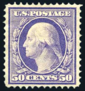 US Stamp Prices Scott Catalog 341 - 1909 50c Washington. Harmer-Schau Auction Galleries, Jun 2008, Sale 78, Lot 1523