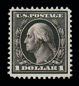 Cost of US Stamp Scott Cat. # 342 - 1909 US$1.00 Washington. Matthew Bennett International, Jun 2007, Sale 319, Lot 1367
