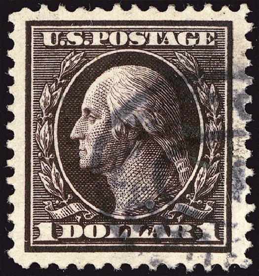 Value of US Stamp Scott Catalogue # 342: US$1.00 1909 Washington. Spink Shreves Galleries, Jan 2014, Sale 146, Lot 370
