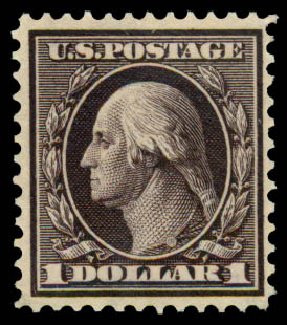 Price of US Stamps Scott Catalog 342 - US$1.00 1909 Washington. Daniel Kelleher Auctions, Sep 2013, Sale 639, Lot 3441