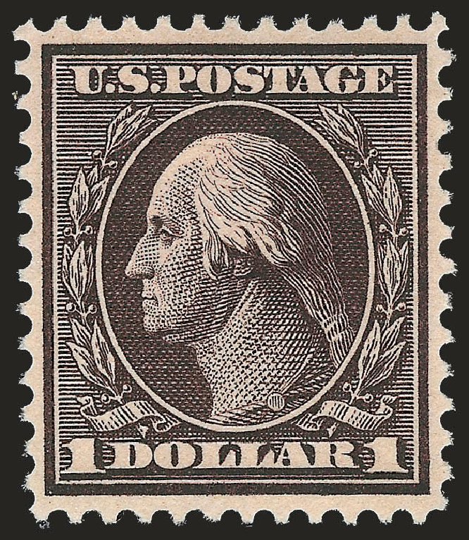 US Stamps Values Scott Cat. 342 - 1909 US$1.00 Washington. Robert Siegel Auction Galleries, Apr 2010, Sale 984, Lot 801