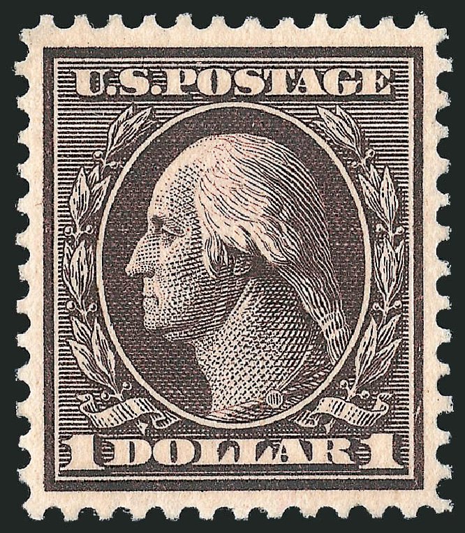 Values of US Stamp Scott Catalogue 342: 1909 US$1.00 Washington. Robert Siegel Auction Galleries, Mar 2011, Sale 1007, Lot 2644