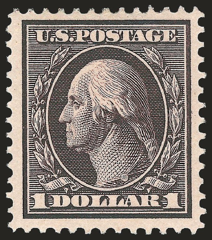 US Stamps Values Scott Catalog 342 - US$1.00 1909 Washington. Robert Siegel Auction Galleries, Apr 2009, Sale 972, Lot 3294