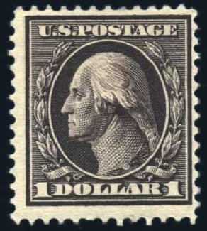 US Stamps Values Scott Catalogue #342 - US$1.00 1909 Washington. Harmer-Schau Auction Galleries, Jun 2008, Sale 78, Lot 1525