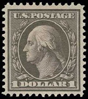 Prices of US Stamps Scott Catalogue # 342: US$1.00 1909 Washington. H.R. Harmer, Jun 2013, Sale 3003, Lot 1245
