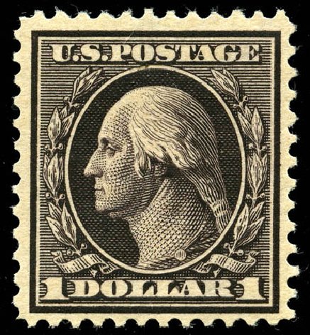 US Stamp Price Scott Catalogue 342: 1909 US$1.00 Washington. Matthew Bennett International, Jun 2008, Sale 328, Lot 882
