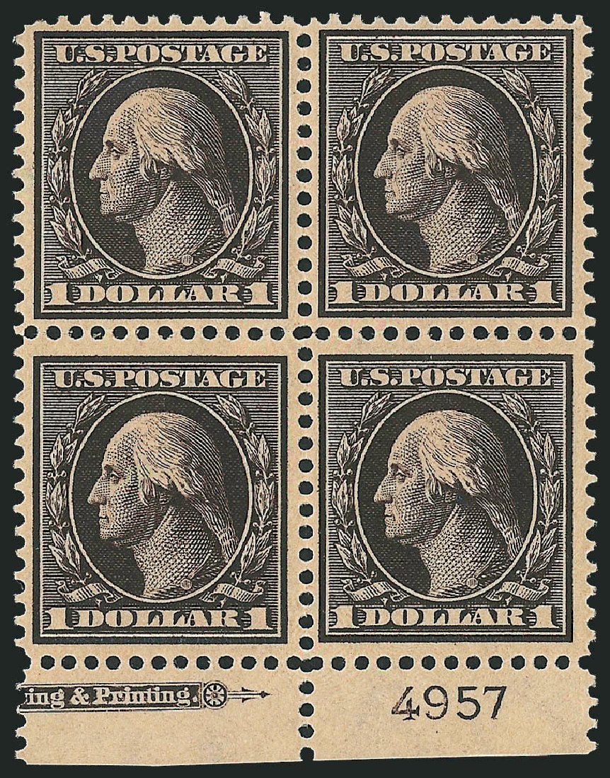 Cost of US Stamp Scott Catalogue 342 - US$1.00 1909 Washington. Robert Siegel Auction Galleries, Sep 2009, Sale 976, Lot 1922