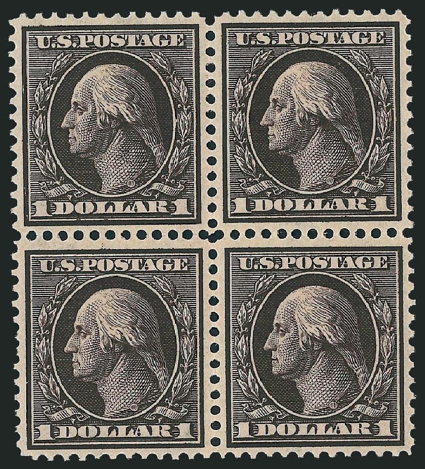 Values of US Stamps Scott Catalogue # 342: US$1.00 1909 Washington. Robert Siegel Auction Galleries, Apr 2010, Sale 984, Lot 802