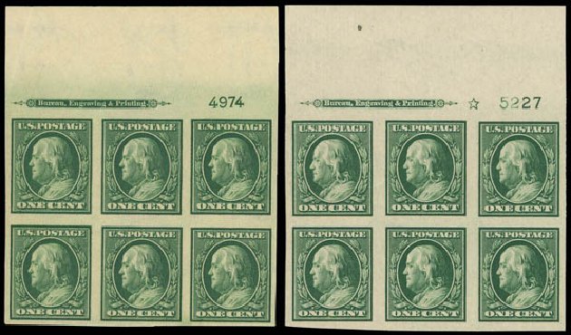 US Stamp Values Scott Catalog #343: 1c 1908 Franklin Imperf. Daniel Kelleher Auctions, Apr 2012, Sale 629, Lot 300