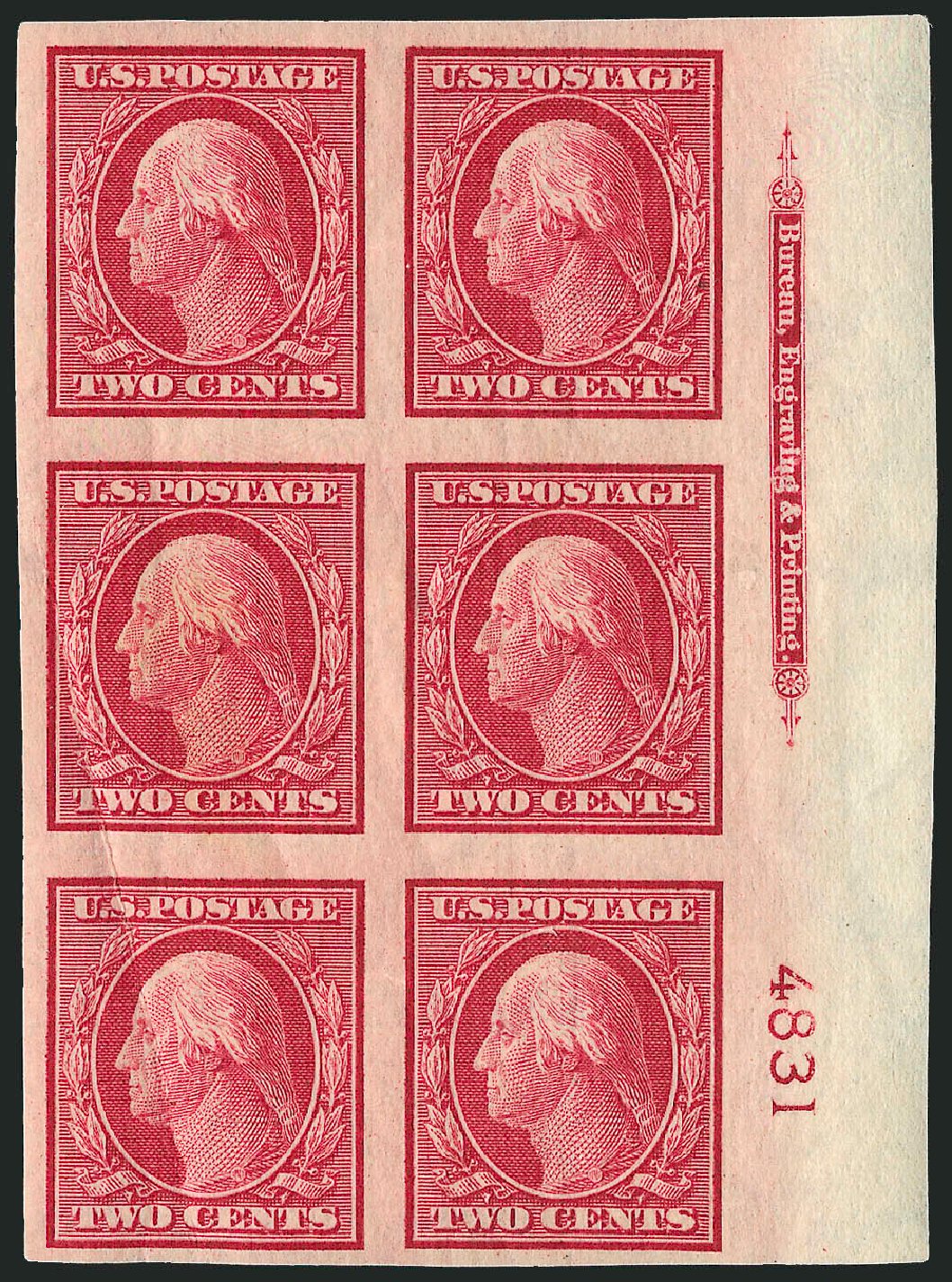 US Stamps Price Scott Catalogue 344: 2c 1909 Washington Imperf. Robert Siegel Auction Galleries, Apr 2009, Sale 971, Lot 1531