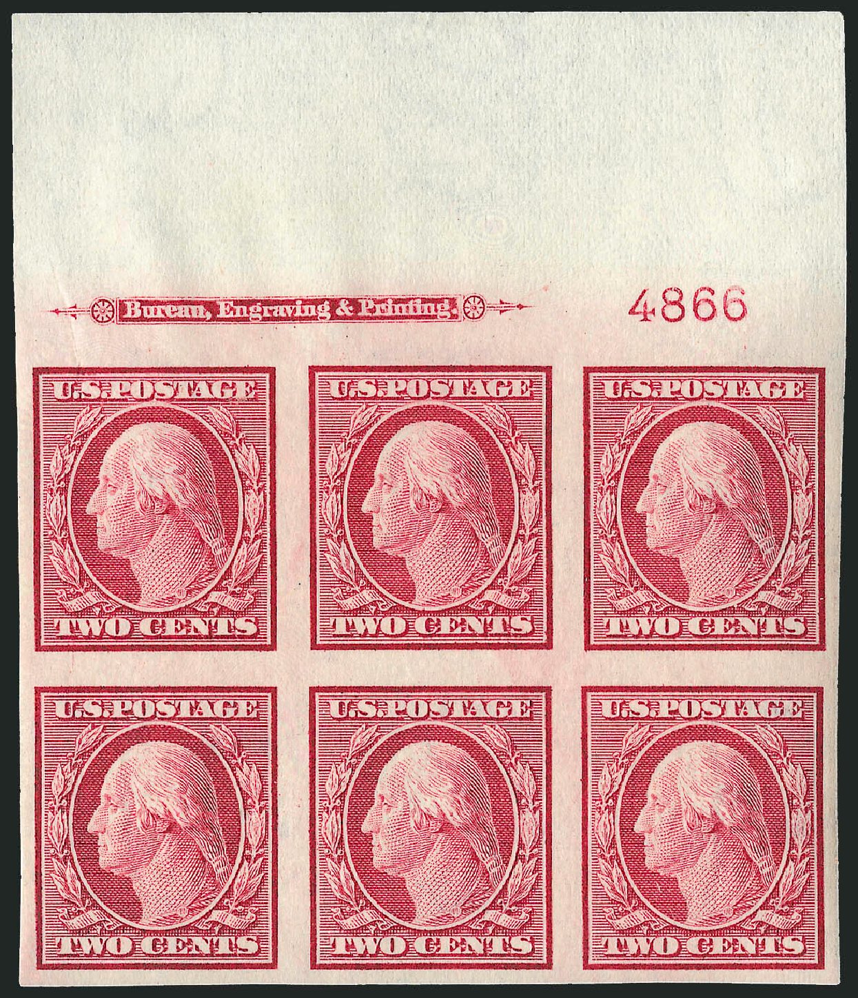 US Stamp Prices Scott # 344: 2c 1909 Washington Imperf. Robert Siegel Auction Galleries, Apr 2009, Sale 971, Lot 1532