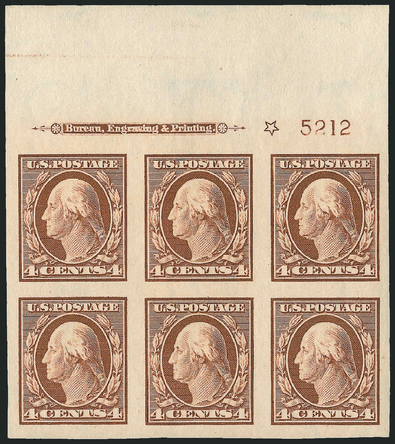 Costs of US Stamp Scott Catalogue # 346 - 1909 4c Washington Imperf. Robert Siegel Auction Galleries, Apr 2009, Sale 971, Lot 1548