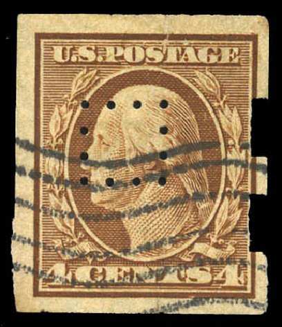 Values of US Stamps Scott Cat. #346: 1909 4c Washington Imperf. Matthew Bennett International, Mar 2011, Sale 336, Lot 1374