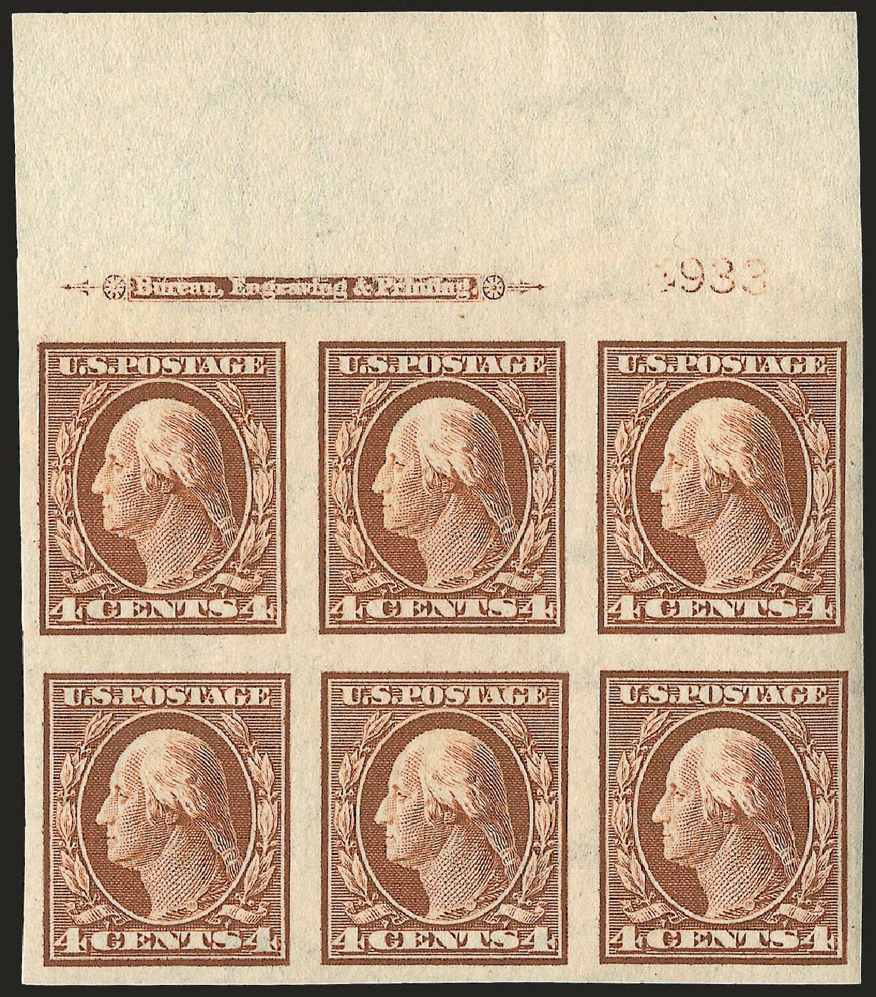 Costs of US Stamps Scott Catalog #346 - 4c 1909 Washington Imperf. Robert Siegel Auction Galleries, Apr 2009, Sale 971, Lot 1544