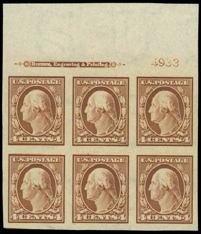 US Stamp Values Scott #346 - 4c 1909 Washington Imperf. Daniel Kelleher Auctions, Jul 2011, Sale 625, Lot 935