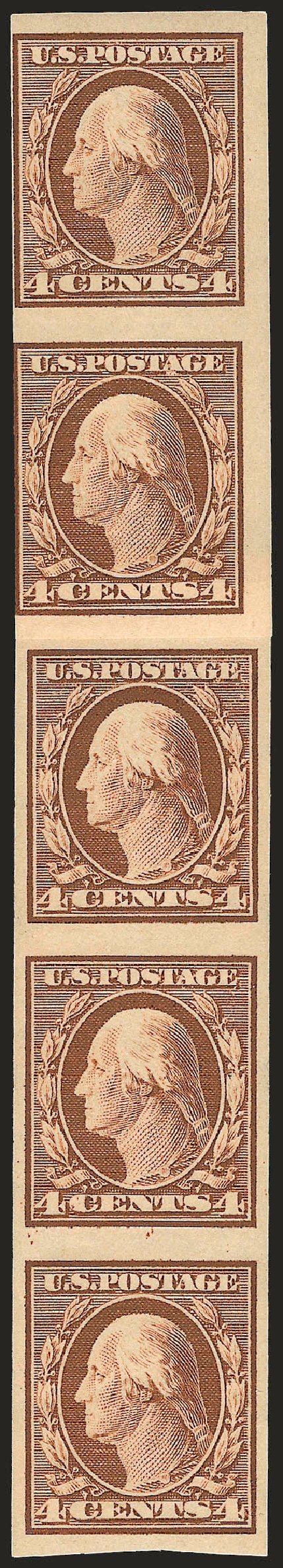 Costs of US Stamp Scott Catalogue 346 - 4c 1909 Washington Imperf. Robert Siegel Auction Galleries, Dec 2008, Sale 967, Lot 4635
