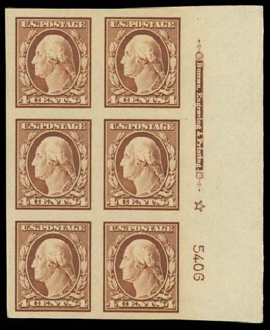 Value of US Stamp Scott Cat. # 346: 1909 4c Washington Imperf. Daniel Kelleher Auctions, Oct 2011, Sale 626, Lot 333
