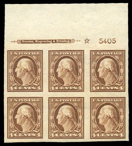 US Stamp Values Scott Catalog 346 - 1909 4c Washington Imperf. Matthew Bennett International, Mar 2011, Sale 336, Lot 1266