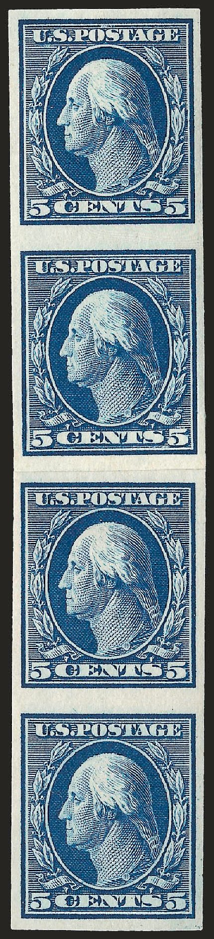 Prices of US Stamp Scott Catalog 347 - 5c 1909 Washington Imperf. Robert Siegel Auction Galleries, Dec 2008, Sale 967, Lot 4638