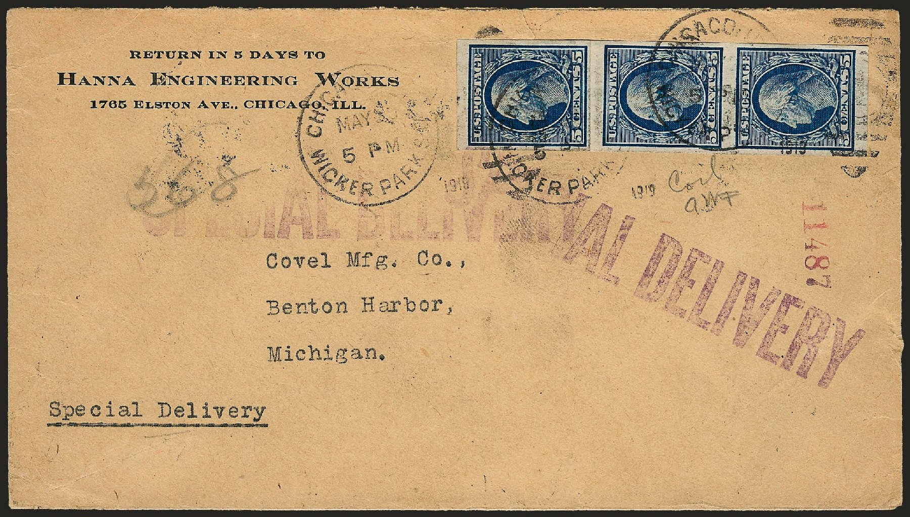 Costs of US Stamps Scott Cat. 347 - 1909 5c Washington Imperf. Robert Siegel Auction Galleries, Dec 2008, Sale 967, Lot 4640