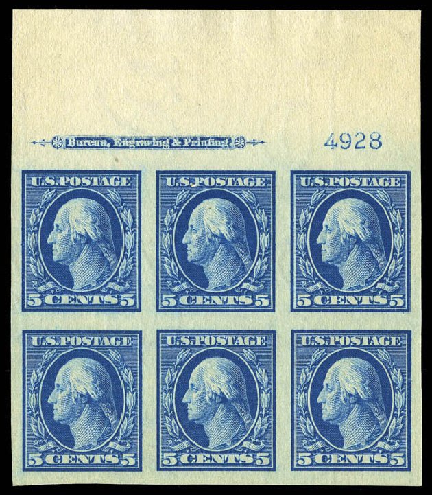 US Stamps Price Scott Catalogue 347 - 5c 1909 Washington Imperf. Matthew Bennett International, Sep 2012, Sale 346, Lot 802