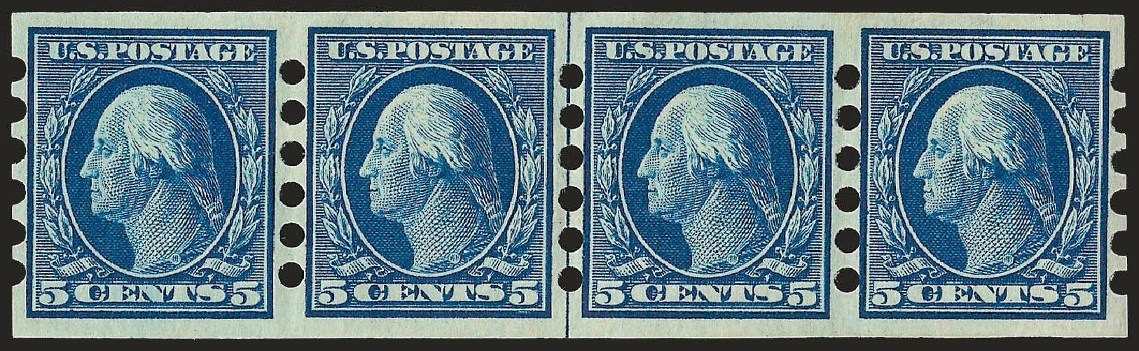 US Stamps Value Scott Catalog #347: 5c 1909 Washington Imperf. Robert Siegel Auction Galleries, Dec 2008, Sale 967, Lot 4562